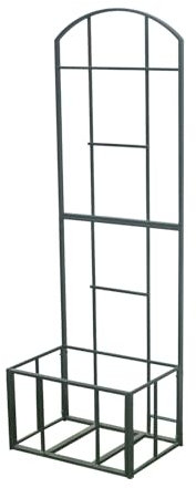 Axxonn Traliccio in metallo con supporto per fioriera, altezza 140 cm per piante rampicanti