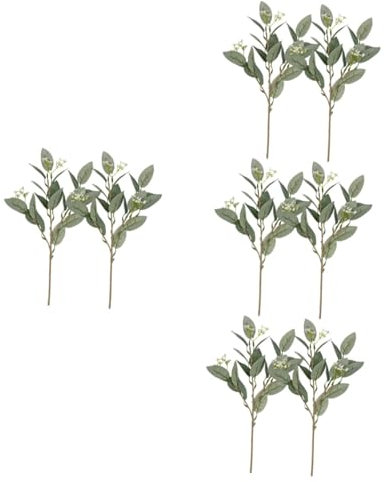 ABOOFAN 8 STK Künstlicher Olivenzweig Grüne Vasen Zweige Von Olivenbäumen Blumenarrangement Lichthausdekorationen Für Zu Hause Hochzeitsornament Wohnkultur Seide Esstisch Olivenblatt