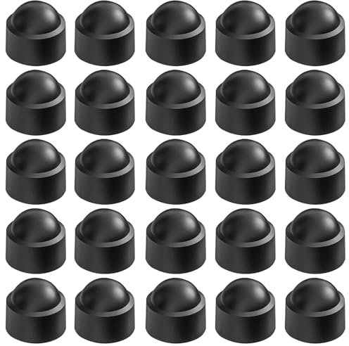 Cache-vis, capuchons à vis en plastique, capuchons de protection hexagonaux ronds M8, pour écrous et vis, noirs (25 pièces)