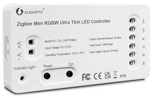lighteu®, GLEDOPTO Zigbee RGBW ultradünner LED-Controller Pro Alexa Voice/Hub APP/Fernbedienung DC5-24V, GL-C-007P(mini)
