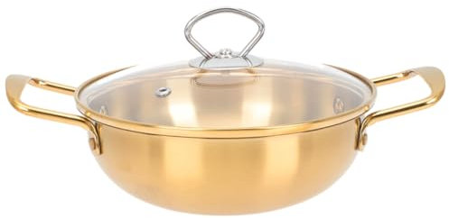 ANSNOW Instant Noodles Pot Large Pot Small Pots for Cooking Induction Stockpot Metal Stock Pot Frying Pan Induction Pot Copper Soup Induction Stock Pot