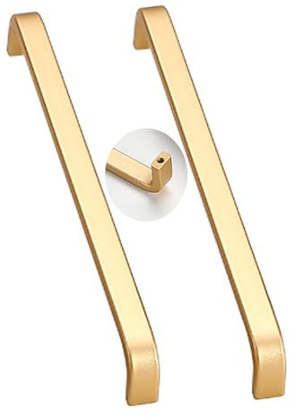 JMCXSM592 2 Stück Schrankgriff Modern Profilgriff Schuh-Kabinett Türklinken Möbelgriffe Aluminiumlegierung Badezimmertür Kleiderschrank Zieht,Kabinett Schubladen Knöpfe (Lochabstand 192mm,Gold)
