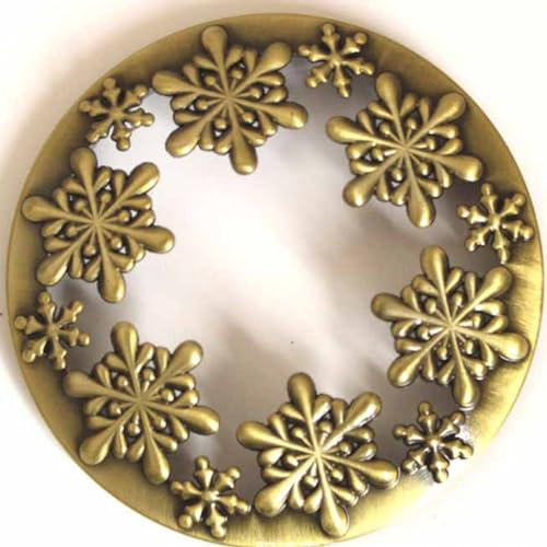 YINSHIU Candle Topper Metal Candles Jar Candle Cover Candle Topper Accessories, Prefect Gift for Yankee(3.22 IN)(Golden Snowflakes)