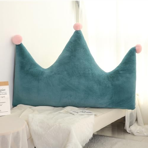 Viusneun Kuschelkissen Kinder, Weiche Flauschige Mond Krone Sternform Plüsch Kissen, Süßes Plüschtier Zierkissen Sofakissen Dekokissen für Kinderzimmer Schlafzimmer Deko (Krone groß,Grün)