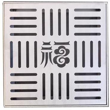 Rejilla Desague Jardin Filtro de Drenaje de Zanja de Acero Inoxidable 304, Equipo de Drenaje de Zanja Cuadrado con Rejilla de Drenaje de Metal, Canales de Drenaje para Patio/Jardín/Acera.(20x20x3cm/7.