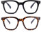 SKYWAY 2er-Pack Blaulichtfilter Brille Damen Herren, übergroße Leichte Blaufilter Brille, Computer Gaming Brille mit Federscharnier Anti-Augenermüdung UV-Schutz Schwarz/Schildpatt