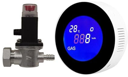 Rilevatore di gas Rilevatore di gas naturale WIFI con elettrovalvola elettrica Controllo intelligente automatico Spegnimento sensore di allarme perdite di metano CH4 Risposta rapida(With V15GC Valve)