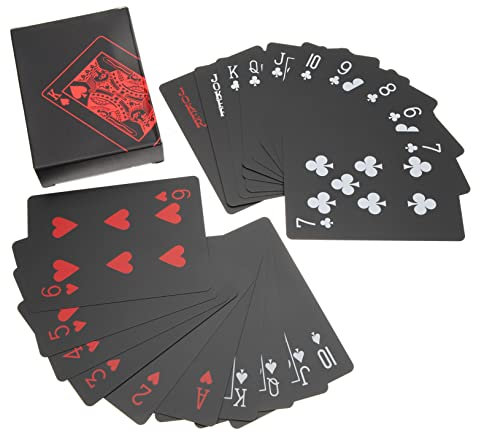 JOINPAYA Wasserfeste Spielkarten als Kartenspiel aus Kunststoff 2 Schachteln mit Klassischem Muster Rechteckig für Party und Geschenk