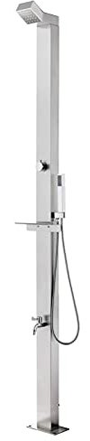 ShGaxin Douche de jardin, douche extérieure, piscine, douche terrasse, douche extérieure jardin, douche pour patio, acier inoxydable 220 cm