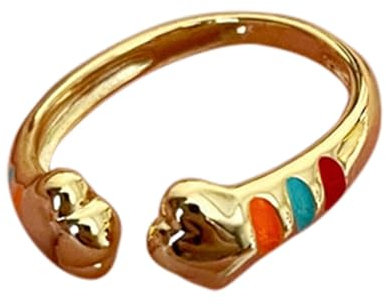 Ring Silber Damen Verlobungsring Goldene Katze, die Ihren Finger hält, Katzenring für Teenager-Mädchen, goldener Katzenring, zierlicher Stapelring, Tier-Fingerring, offener Ring, (Gold, One Size)