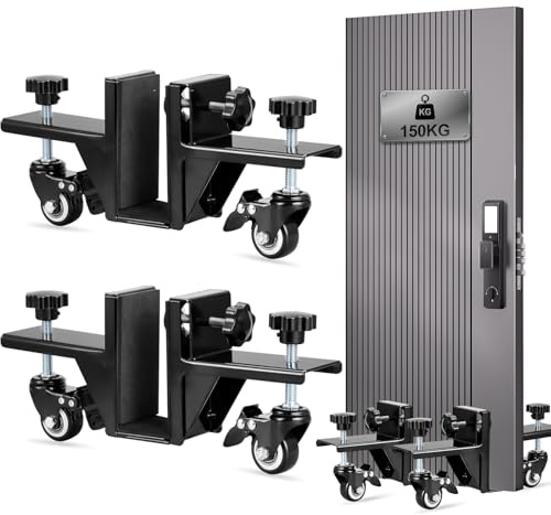 2xDoor Lifter Carts,Heavy Duty Door Door Panel Installation Kit,1-10/32“ and 1-30/32” Regulators, Steel, Heavy Duty Panel Trolley, Door Suspension Clamp Kit, Door Panel Lift Cart, Black