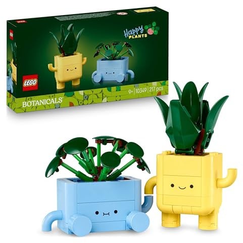 LEGO Botanicals Fröhliche Pflanzen - Spielzeug für Kinder mit 2 künstlichen Pflanzen, 2 bunten Blumentöpfen & austauschbaren Cartoon-Gesichtern – Geschenk für Mädchen und Teenager ab 9 Jahren – 10349