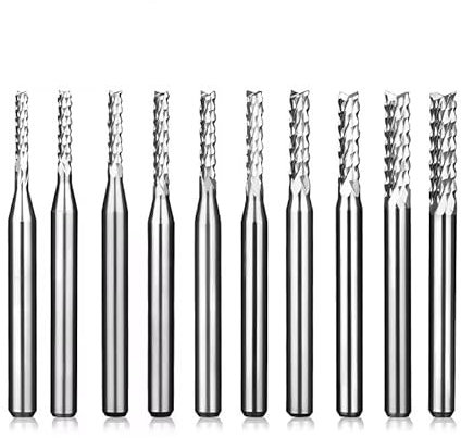 10PCS 3,175mm Gerade Schaft Mais Fräser CNC Werkzeuge PCB Leiterplatten Gravur Schruppen Fräser,0,8 Mm (10 Stück)