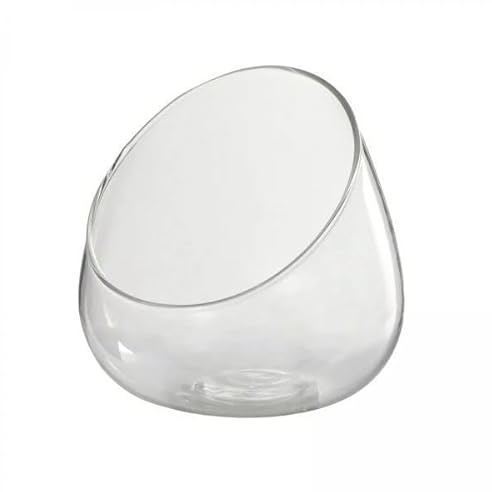 Baoblaze 2x Slant Cut Bowl Glass Vase Plant Vase Tank Glass Terrarium Bowl Candy Dish Fruit Jar for Tabletop Home Office Decor