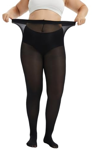 PUTUO Collant Grande Taille pour Femme : Collants Opaques Taille Haute avec Toucher Doux Indéchirables et Résistants du XL au 6XL