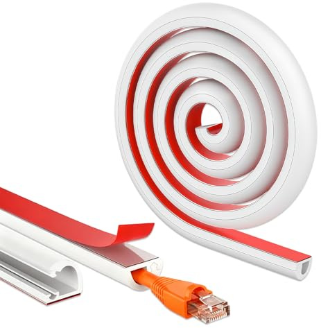 2 Meter Mini Kabelkanal Weiß Selbstklebende Kabelabdeckung, 15×10mm Kabelkanal Selbstklebend Weiss, Flexibler Kabelkanals Halbrunde Kabelabdeckung Kabelschacht, Minikabelkanäle Kabel Verstecken Wand