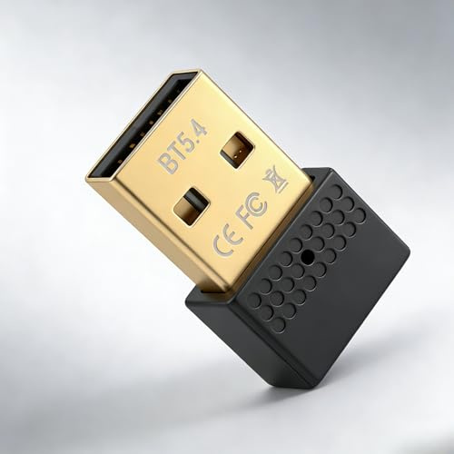 Ticfox Bluetooth 5.4 Adapter für PC, Mini USB Bluetooth, 2.4G Dongle Empfänger, für Kopfhörer, Lautsprecher, Maus, Tastatur, Controller, Gamepad, Plug und Play für Windows 11/10/8.1 PC Laptop Desktop