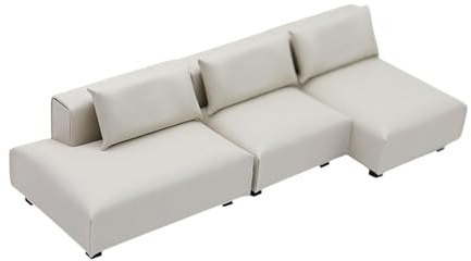 MotiveTech Puppenhaus Sofa Modell mit Kissen, Mini Möbel, Puppenhaus Dekoration für DIY Mikrolandschaften, M 1row White