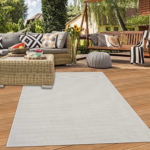 Teppich-Traum In- & Outdoor Teppich Sisal-Optik Uni Creme 240x340 cm | Pflegeleicht, wetterfest, UV-beständig, robust und langlebig, für Terrasse, Balkon, Garten, Wintergarten & Essbereich