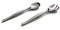 MOZAIK Metallised Plastic Salad Serving Spoon & Fork Set (2 Serving Salad Forks, 2 Serving Salad Spoons)