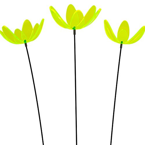 SUNPLAY Sonnenfänger Seerose in GRÜN, 3 Stück zu je 15 cm Durchmesser im Set + 70 cm Schwingstäbe