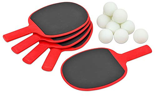 Betzold Tischtennis Outdoor-Set - wetterfeste Schläger und Bälle, Aufbewahrungs-Box
