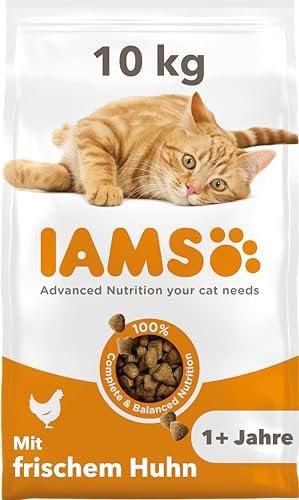 IAMS Katzenfutter trocken mit Huhn - Trockenfutter für Katzen im Alter von 1-6 Jahren, 10 kg