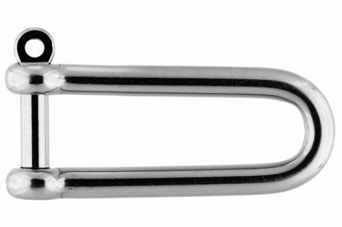 Edelstahl Schäkel lange Form mit unverlierbarem Bolzen ¨ 12 mm, A4 AISI 316