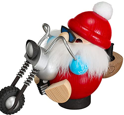 Seiffener Volkskunst | Kugelräucherfigur | Nikolaus 12 cm | Räuchermann | Räuchermännchen aus Seiffen | 19169 | Biker
