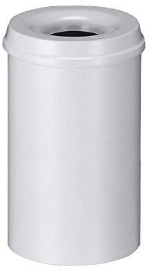 V-Part Selbstlöschender Papierkorb aus Metall, 20 L, grau