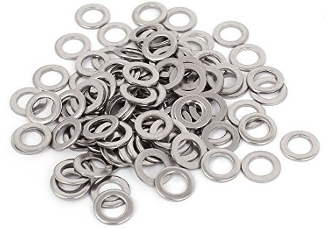 sourcing map M6x10mmx1mm Rondelle Plate en Acier Inoxydable Rond pour Vis à Boulon 100Pcs