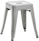 CLP Hocker Armin I Metallhocker stapelbar und pflegeleicht I Stapelhocker bis 200 kg belastbar I Sitzhöhe 46 cm, Farbe:Silber