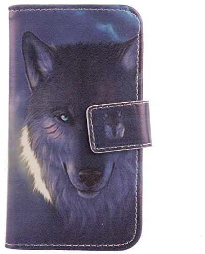 Lankashi PU Flip Leder Tasche Hülle Case Cover Schutz Handy Etui Skin Für TP-LINK Neffos X1 MAX 5.5 (Wolf Design)