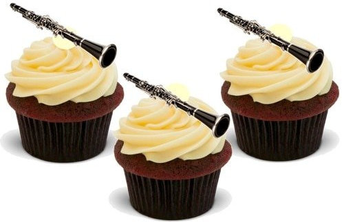 Klarinette – 12 essbare Kuchendekorationen aus Premium-Oblatenpapier