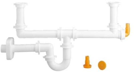 Sifoni a tubo per lavelli a due vasche con attacco lavastoviglie 11/2