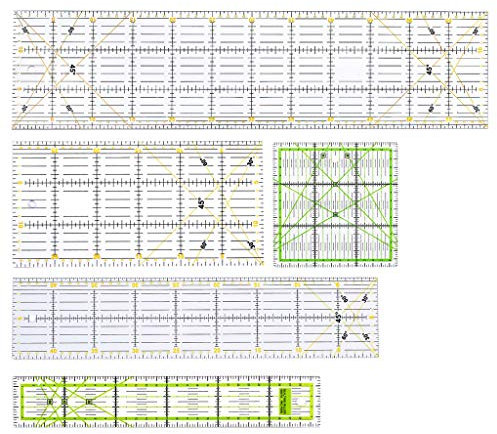 Haven Shop Quilting-Schablonen-Lineal, 5-teiliges Set, Quilten, Nähen, Patchwork, Handwerk, Maßstab, Heimwerker, handgefertigte Schneiderwerkzeuge