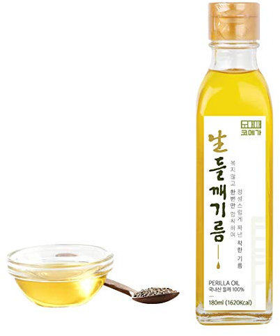 Korean Cold Pressed Premium Extra Virgin Pure Perilla Seed Cooking Oil 6.1 oz (180ml) Rich Source of Omega 3, 6, 9