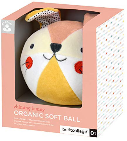 Petit Collage Activity Ball Lachs/Weiß/Gelb PTC311