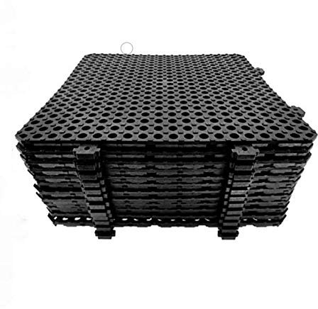 Pavimento estraibile. Con fori. Misure 30x30 NERO. Pack 12 unità. ideale per spogliatoi, piscine, giardini, Spa, parrucchieri per cani..