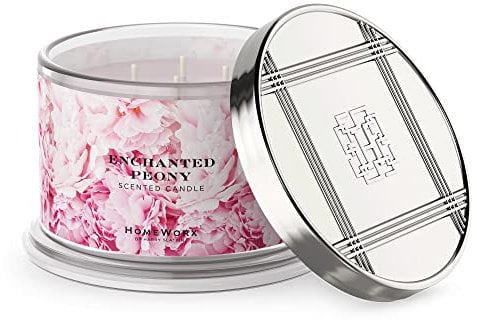 HomeWorx by Harry Slatkin Kerze mit 4 Dochten, 510 ml, Enchanted Peony