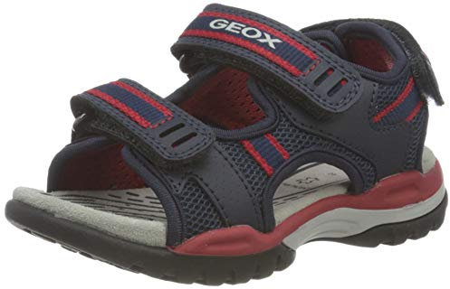 Geox Garçon J Borealis Boy D Sandales, Navy/Red, 31 EU