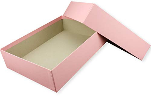 Hochwertige Aufbewahrungs- und Geschenkboxen - 1 Stück - DIN A4 - Rosa bezogen - 302 x 213 x 70 mm