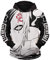 QYIFIRST Herren Damen Anime Kapuzenpullover Sweatshirt Gaara Cosplay Kostüm mit Taschen Schwarz/Weiß EU Size XXL