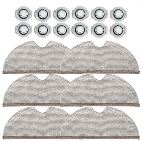 Chuancheng 6 x Wischmopp-Wasserkerne für Xiaomi Roborock S5/S50/S51/S55/S6/S6 MAXV/S5 MAX Roboterstaubsauger - Mikrofaserwolle um 40% erhöht - Beige
