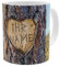 printplanet® Tasse mit Namen personalisiert - Motiv: Baumherz - individuell gestalten - Farbvariante Weiß