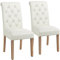 Yaheetech Juego de 2 Sillas de Comedor Silla Acolchada con Respaldo Alto Patas de Madera Silla Tela para Comedor Cocina
