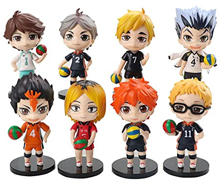 Xinchangda 8 Stück Haikyuu Figuren Set Kozume Kenma Action Figure Oikawa Tooru Cartoon Modell Statue Dekoration Sammlerstücke Geschenke 10 cm