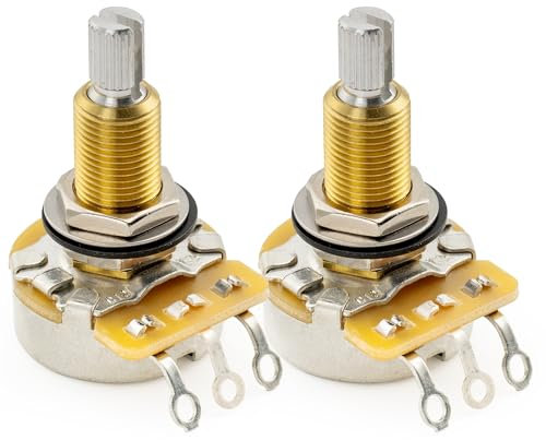 CTS 450 A500K Pots Long Split Shaft 3/4 Inch 10% Audio Taper Potentiometers for Electric Guitar Bass (Set of 2)