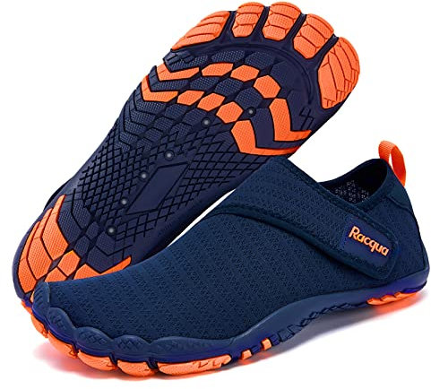 Racqua Wasserschuhe Herren und Damen Badeschuhe Schwimmen Schwimmschuhe Aquaschuhe beachies Marineblau/Orange48