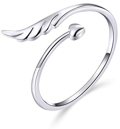 GemKing SCR567 Guardian Angel wings S925 Sterling Silver Ring